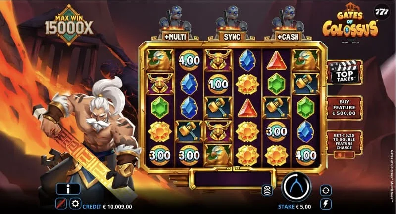 Gates of Colossus MultiChase - hoofdscherm met 6x5 rollen